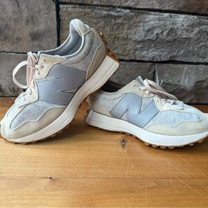 Women’s New Balance Natural and Grey 327 Athletic Shoes 7